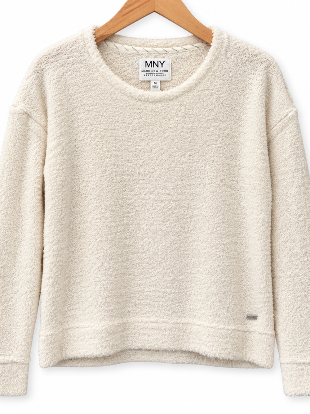 Marc New York Cream Bouclé Crewneck Sweater
